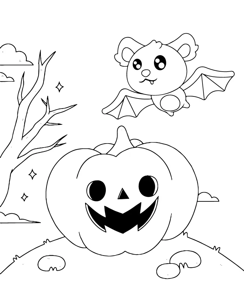 Easy Cute Halloween Coloring pages 23