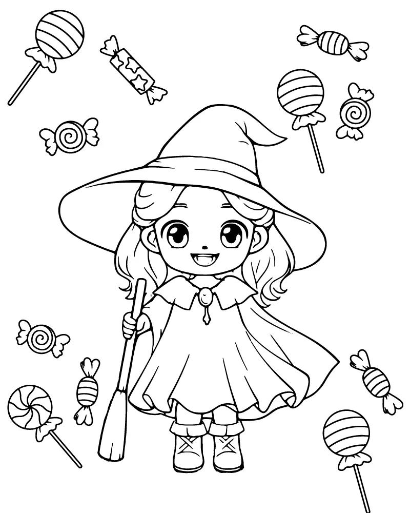 Easy Cute Halloween Coloring pages 26