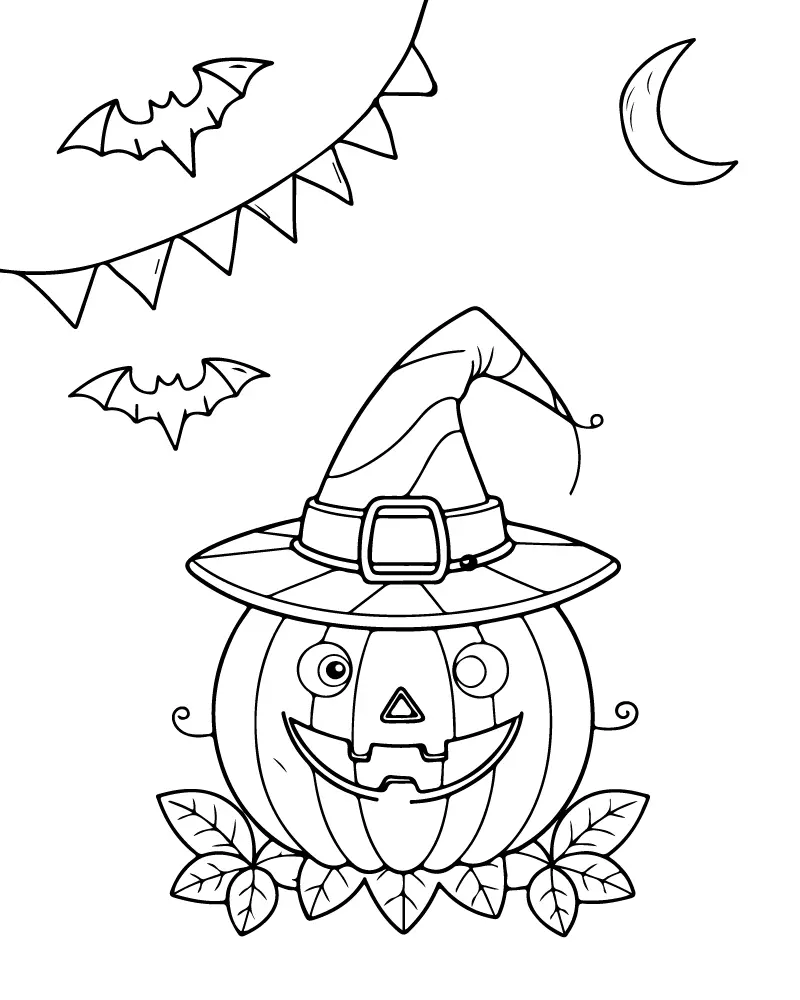 Easy Cute Halloween Coloring pages 27