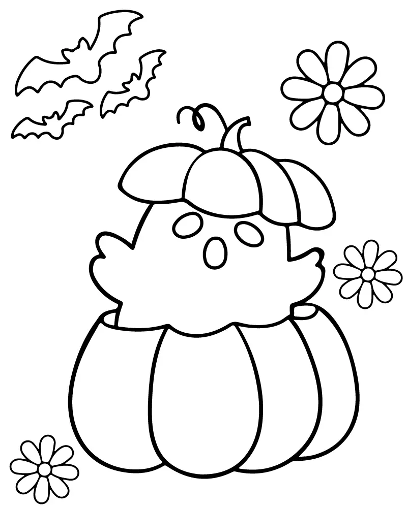 Easy Cute Halloween Coloring pages 5