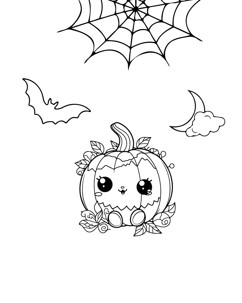 Easy Cute Halloween Coloring pages 8