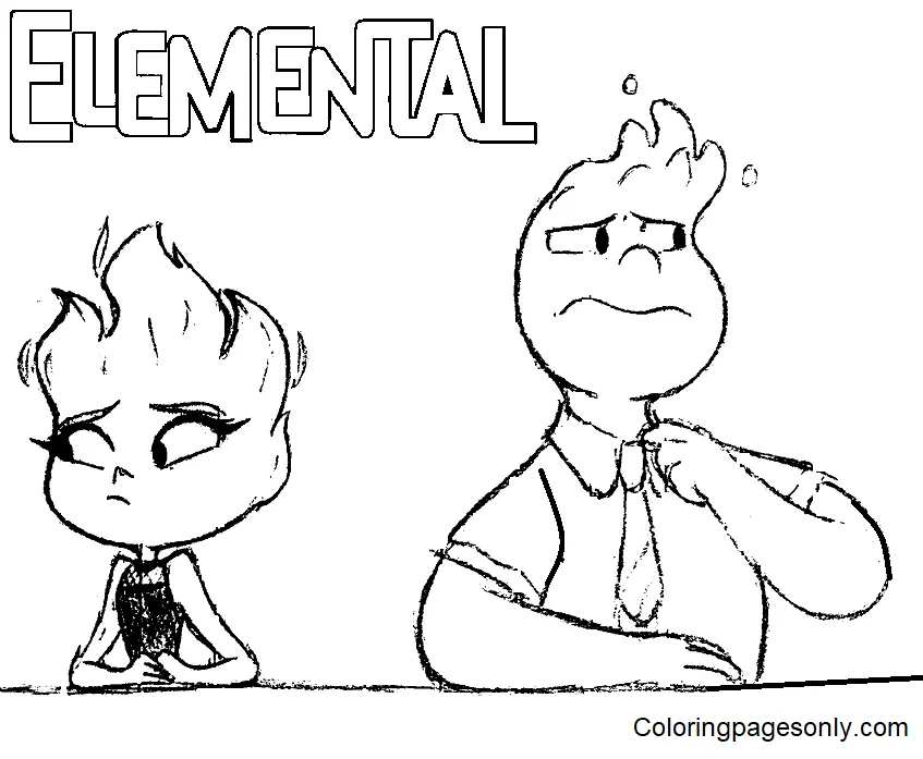 Elemental Coloring Pages 2