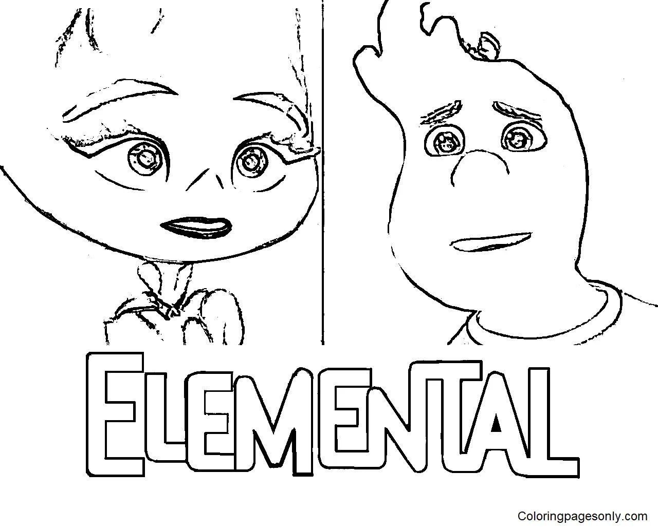 Elemental Coloring Pages 5