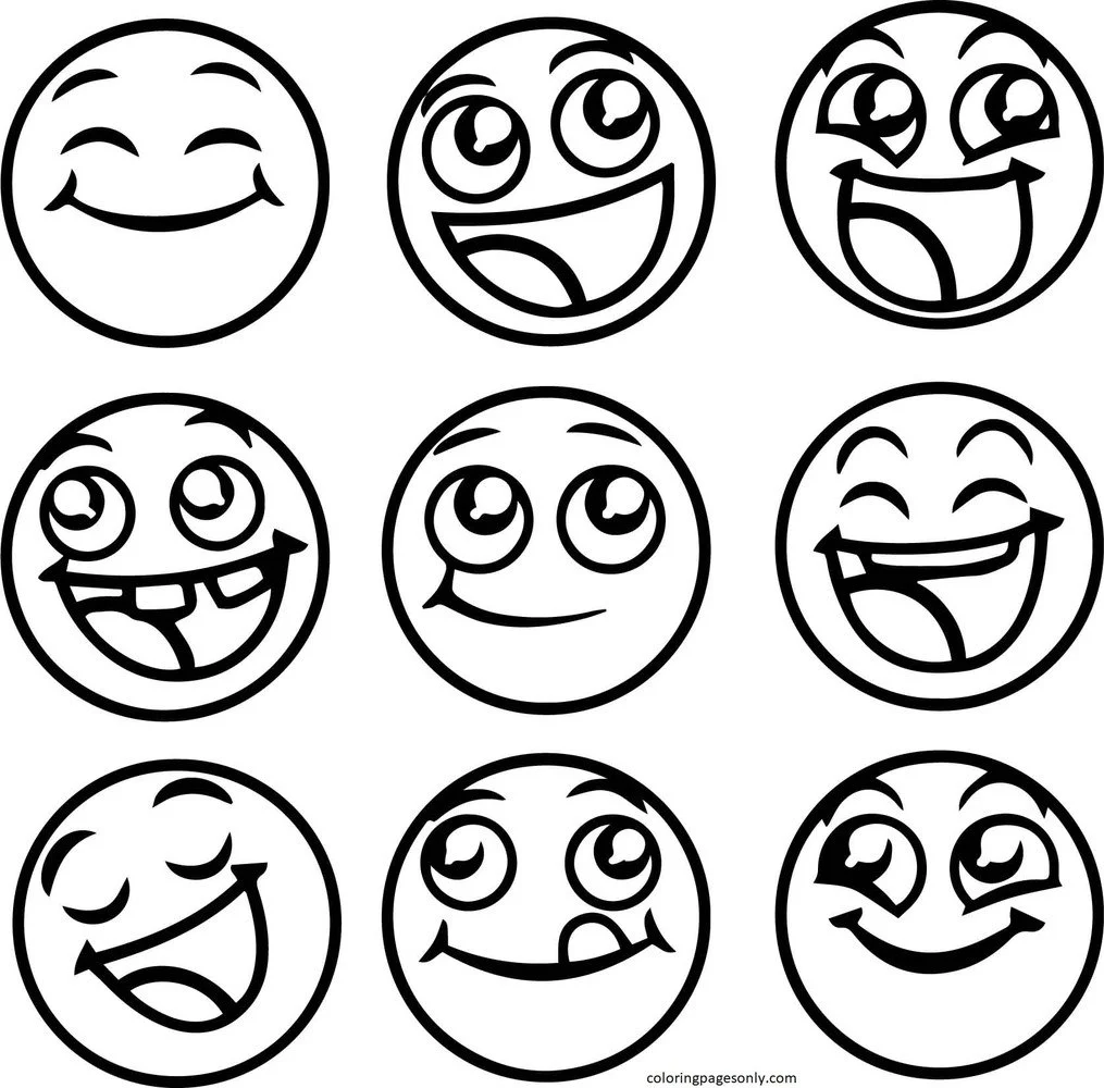 Emoji Coloring Pages 19