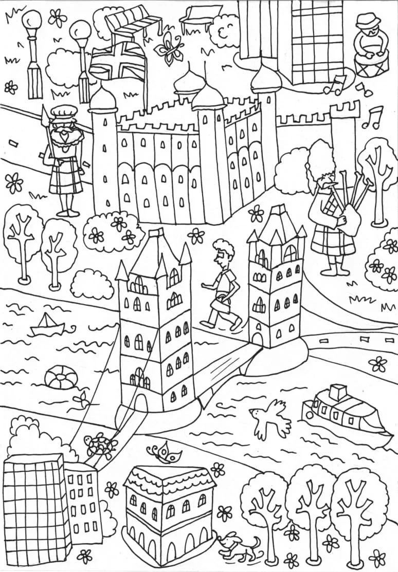 Desenhos de Inglaterra Para Colorir 61