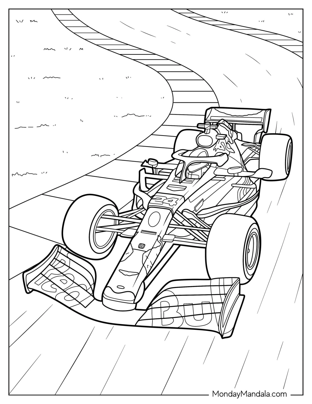 Carros de Formula 1 Para Colorir 1