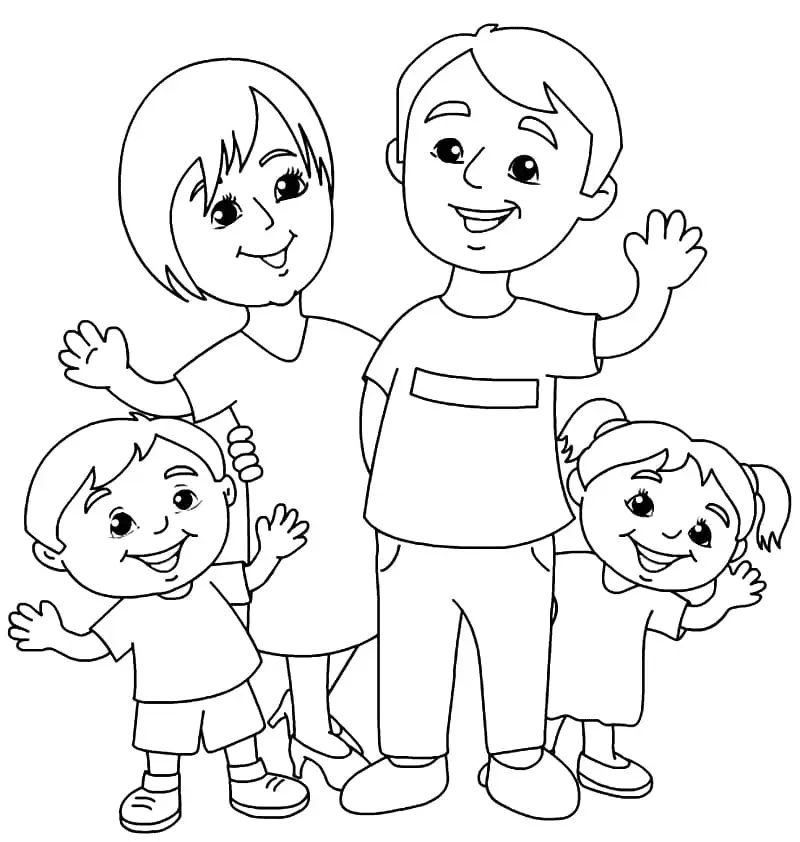 Family Day Coloring Pages 1