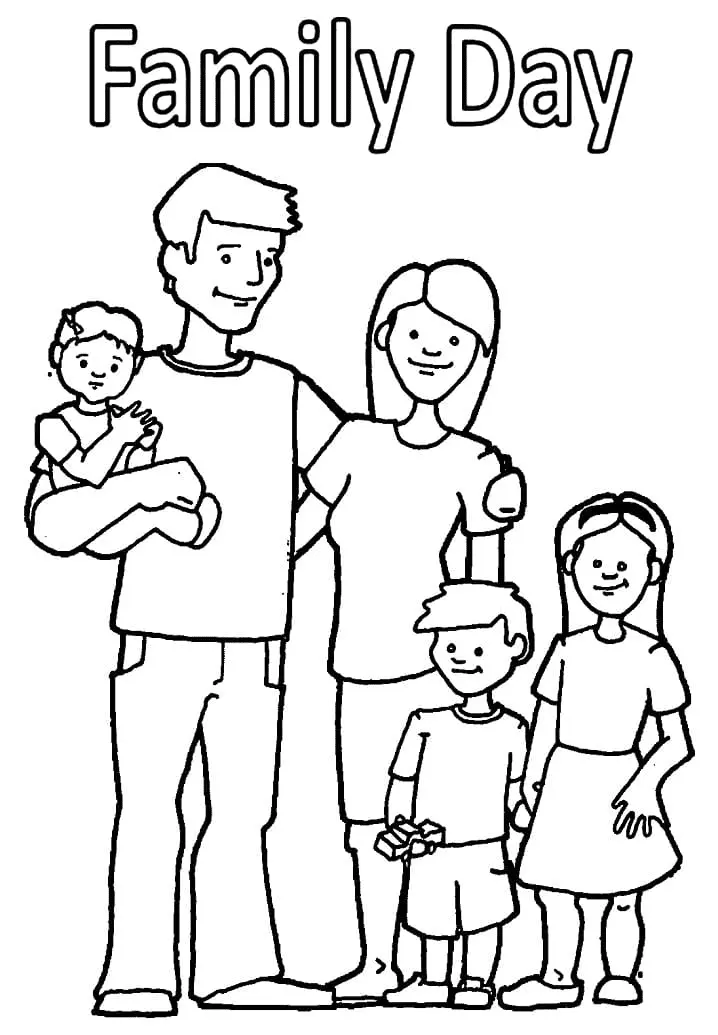 Family Day Coloring Pages 4