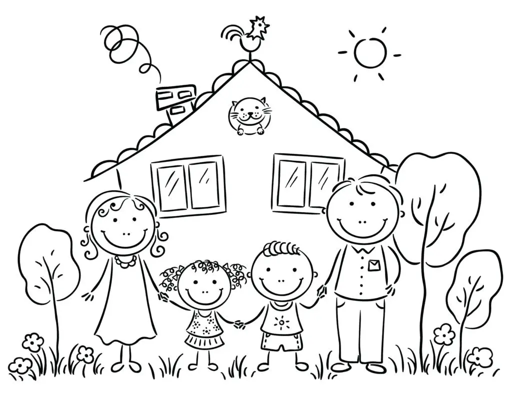 Family Day Coloring Pages 5