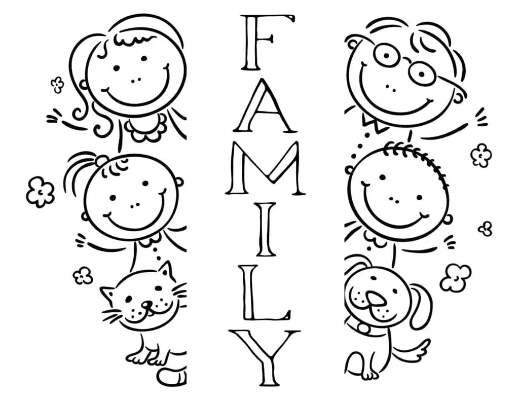 Family Day Coloring Pages 8