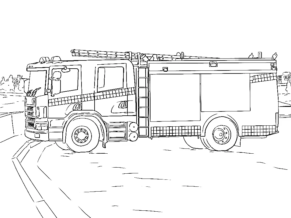 Fire Truck Coloring Pages 36