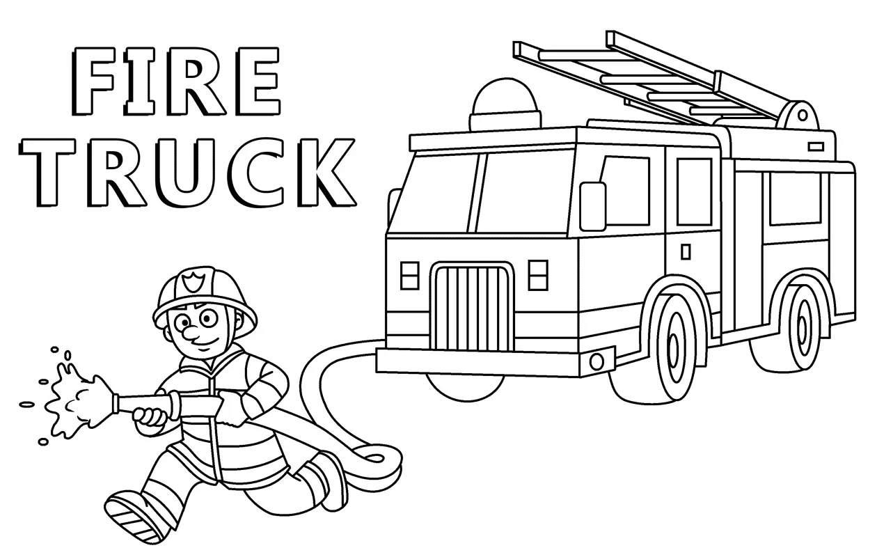 Fire Truck Coloring Pages 8