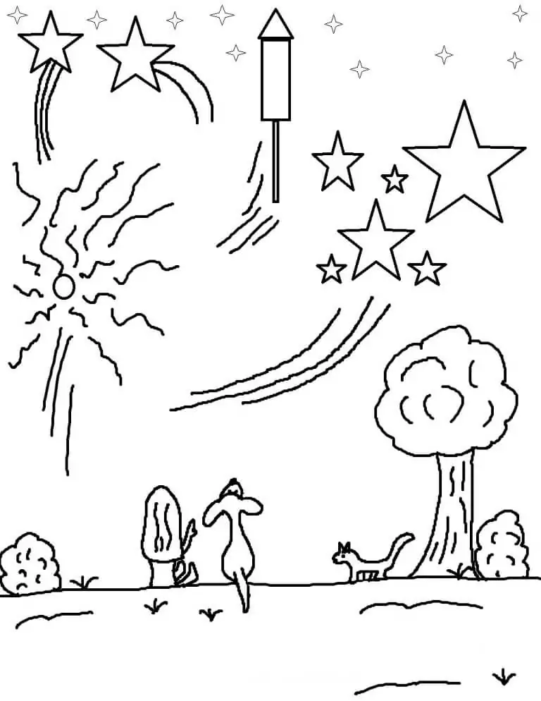 Fireworks Coloring Pages 4