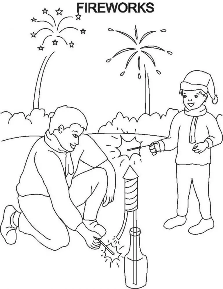 Fireworks Coloring Pages 6