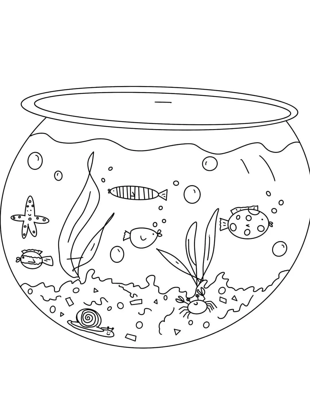 Fish Bowl Coloring Pages