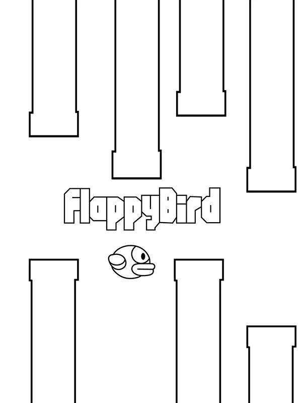 Flappy Bird Para Colorear