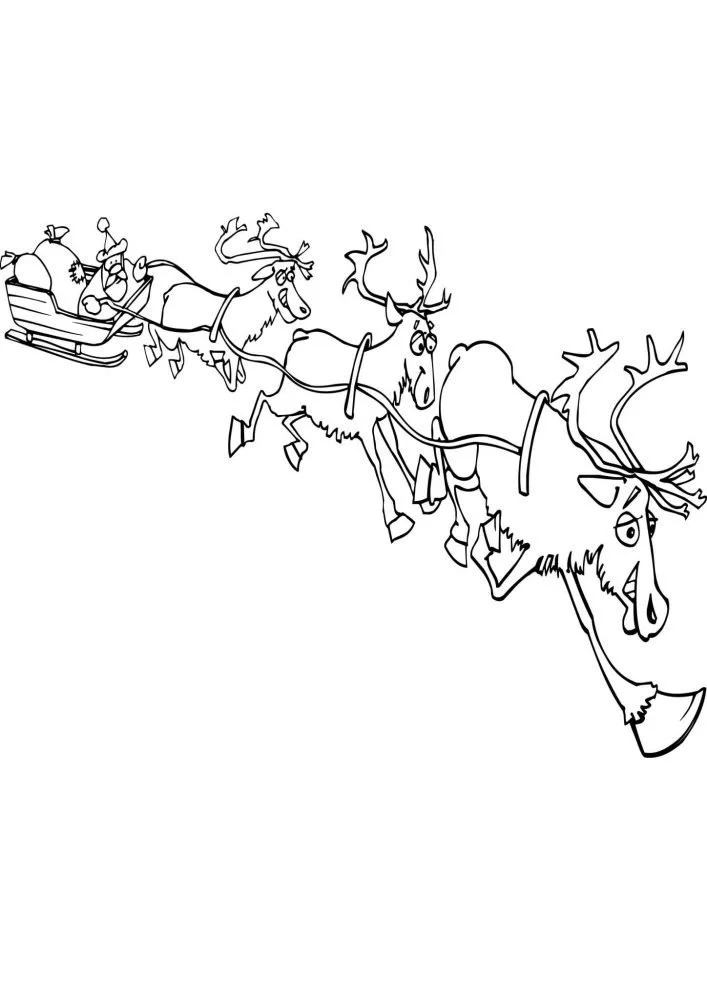 Flying Santa Coloring Pages