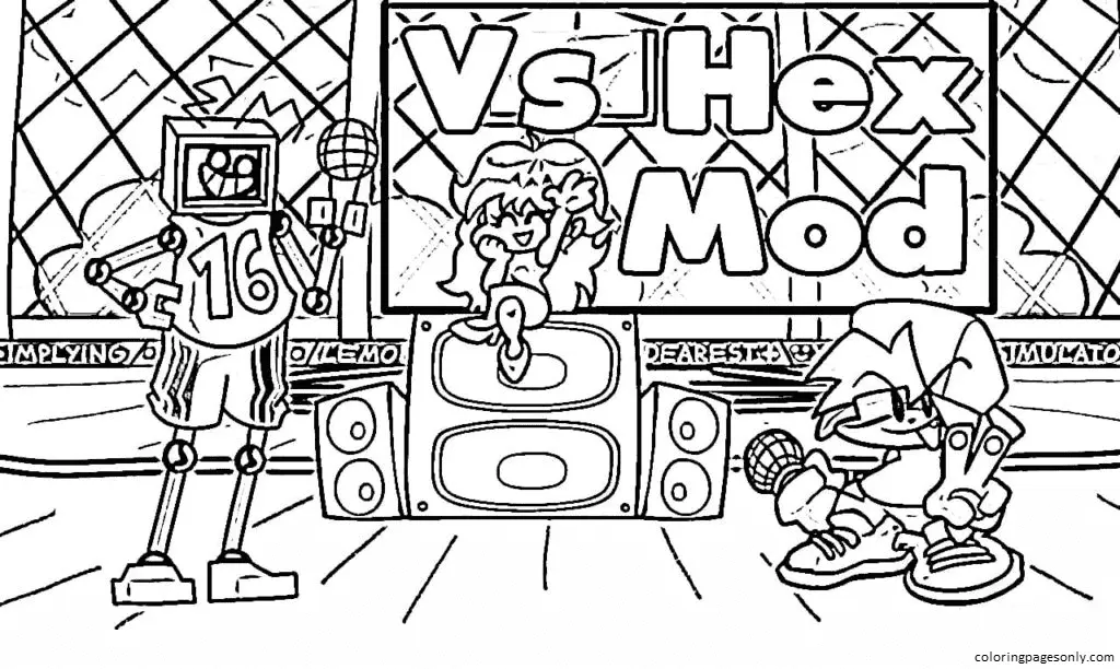 Friday Night Funkin Para Colorear 59