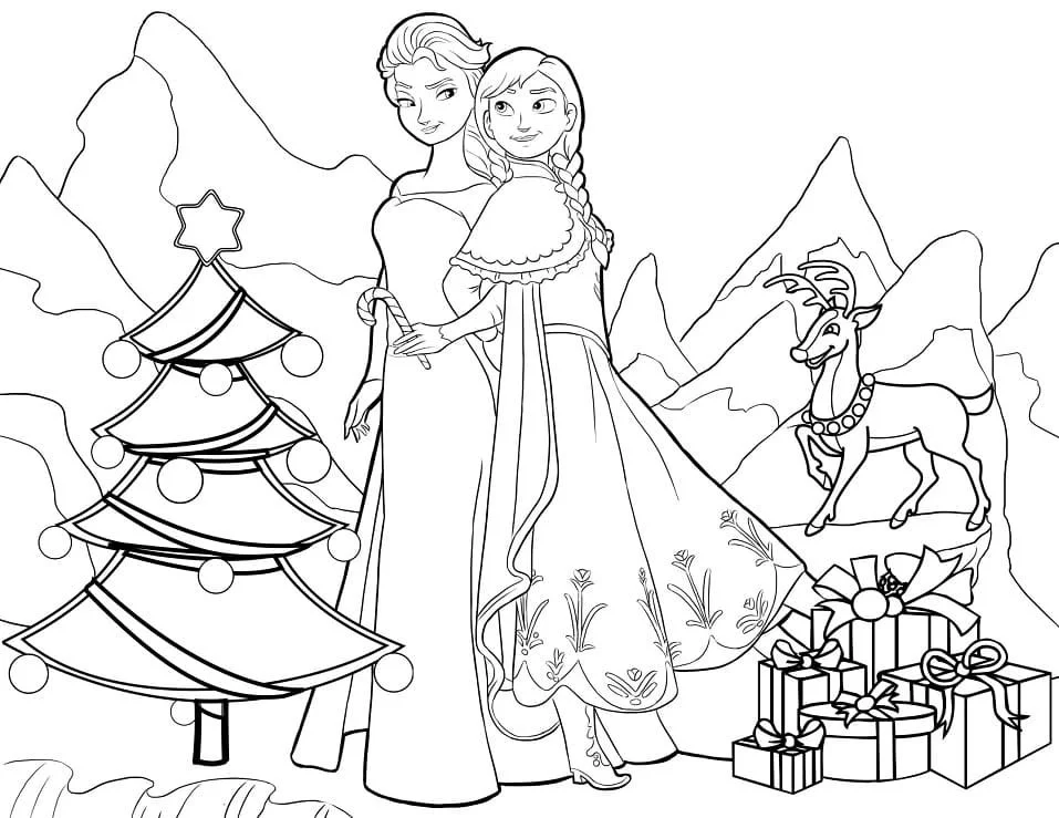 Frozen Christmas Coloring Pages 7