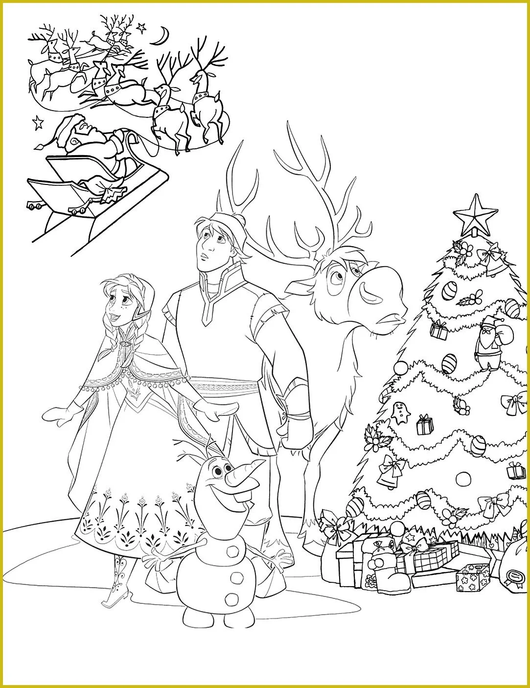 Frozen Christmas Coloring Pages 8