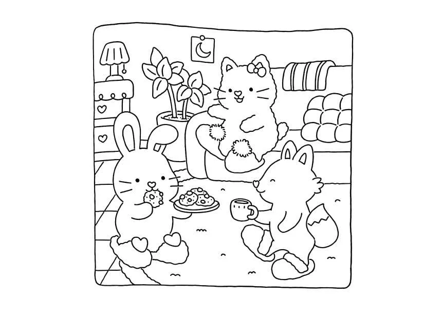 Fuzzy Hygge Coloring Pages 22