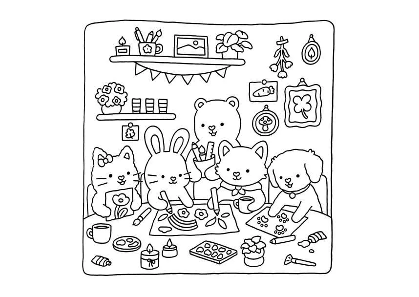 Fuzzy Hygge Coloring Pages 23
