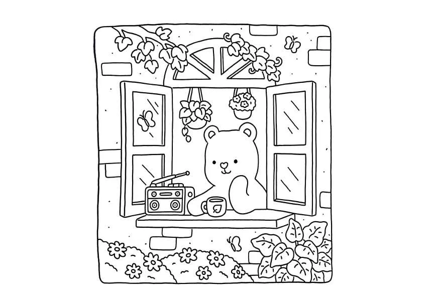 Fuzzy Hygge Coloring Pages 32