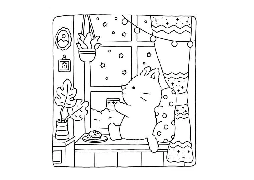 Fuzzy Hygge Coloring Pages 39