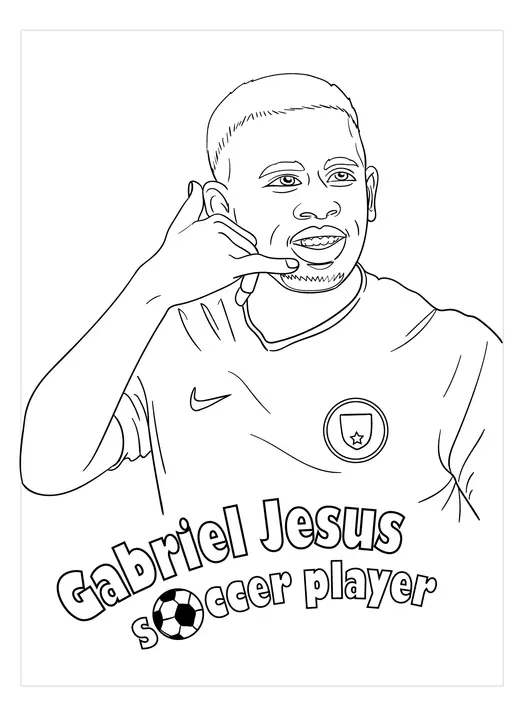 Desenhos de Gabriel Jesus Para Colorir