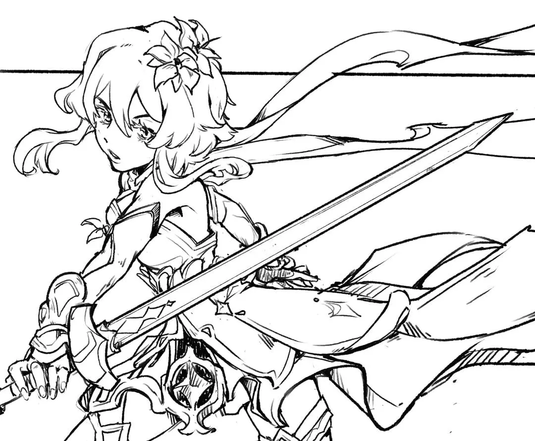 Genshin Impact Coloring Pages 74