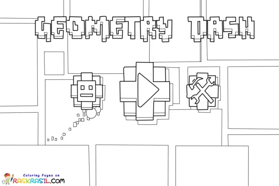 Geometry Dash Coloring Pages 1