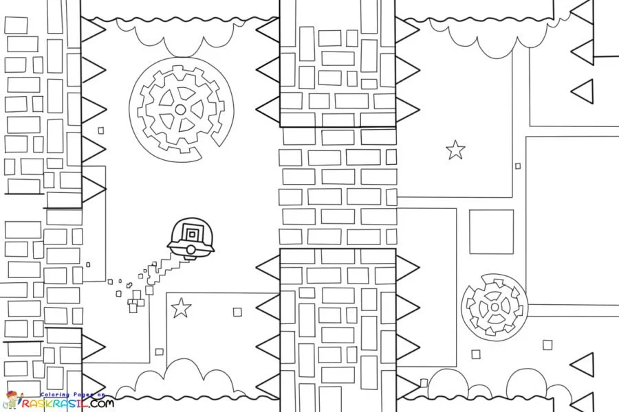 Geometry Dash Coloring Pages 5