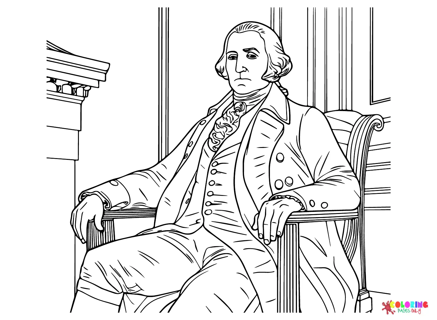 Desenhos de George Washington Para Colorir 12