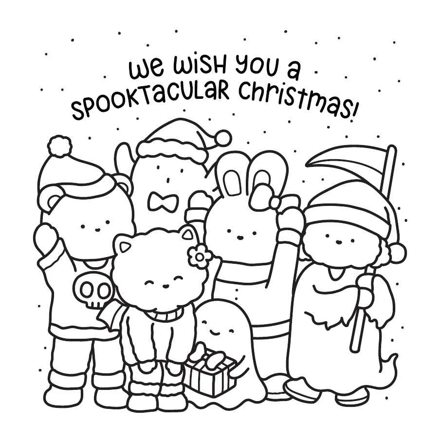 Gespenstisch susse Weihnachts Ausmalbilder 1