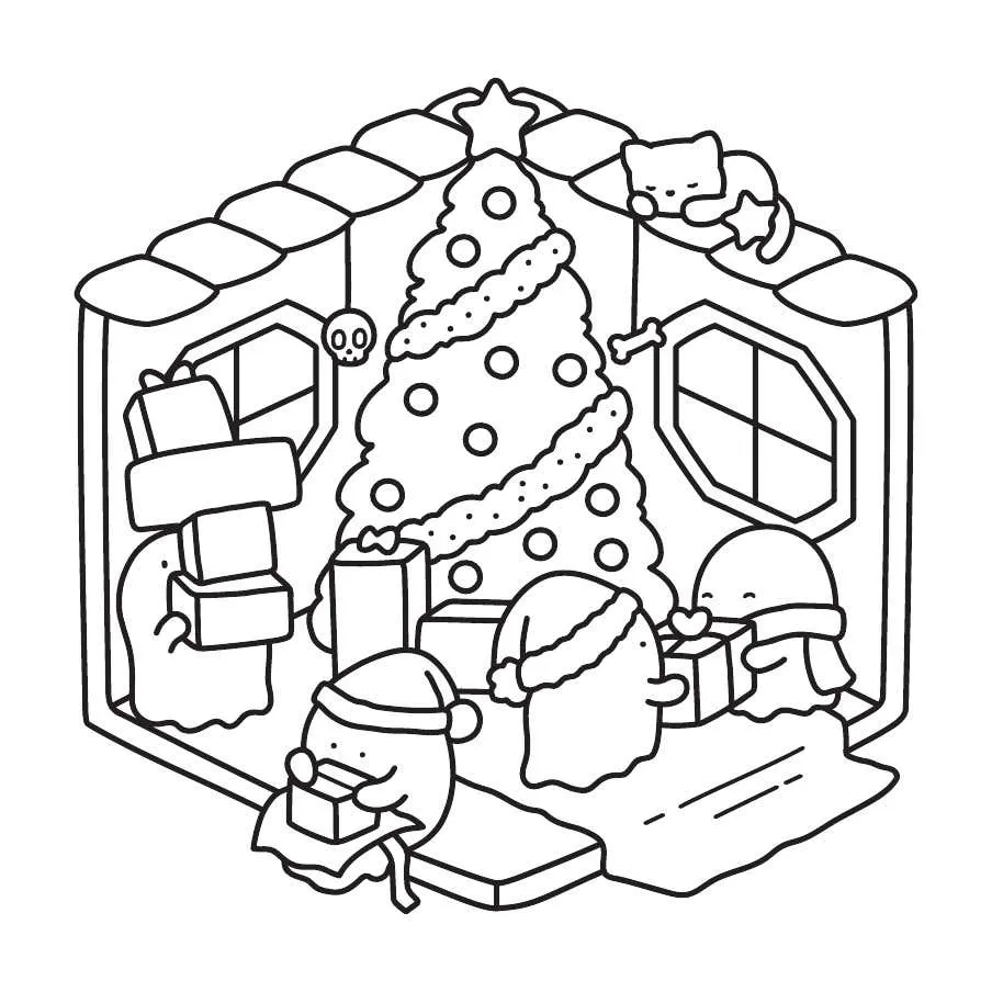 Gespenstisch susse Weihnachts Ausmalbilder 10