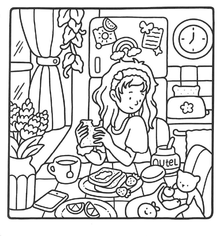 Momentos De Menina Para Colorir 12