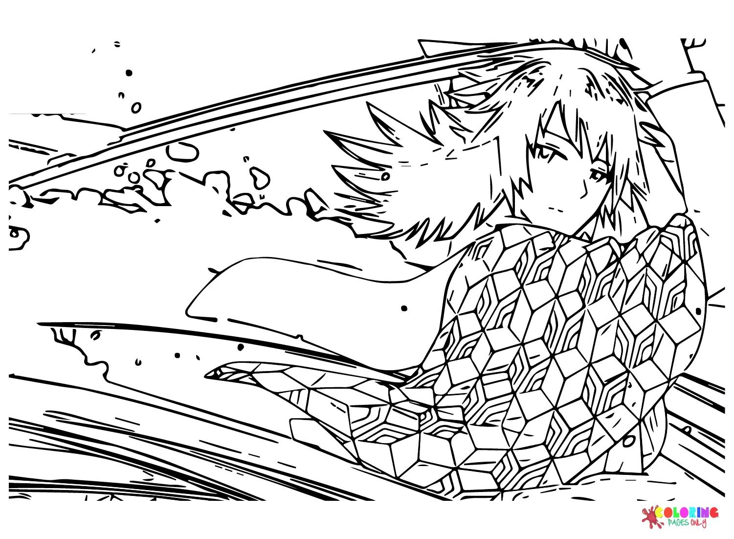 Giyu Tomioka Coloring Pages