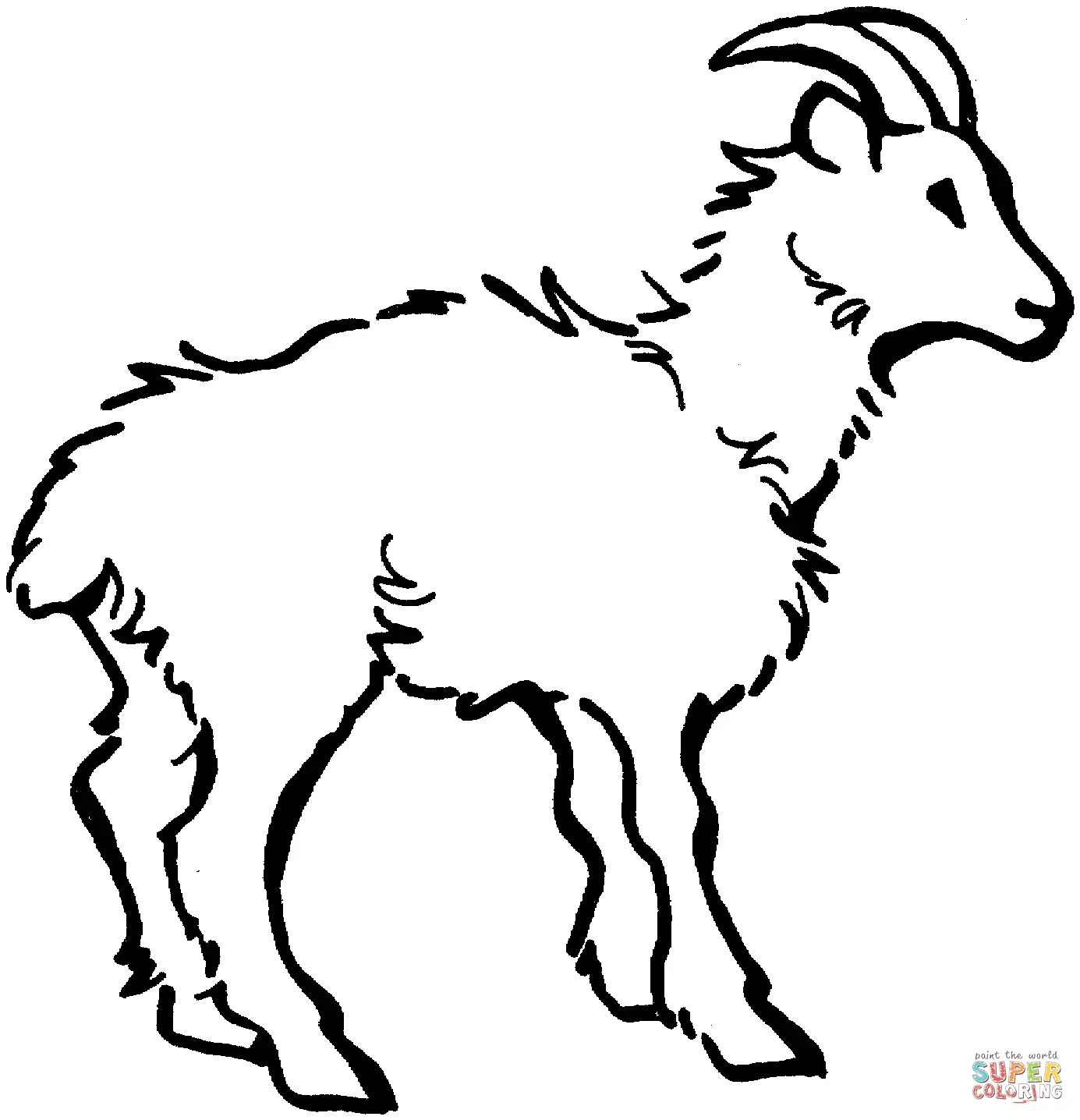 Goat Coloring Pages 9