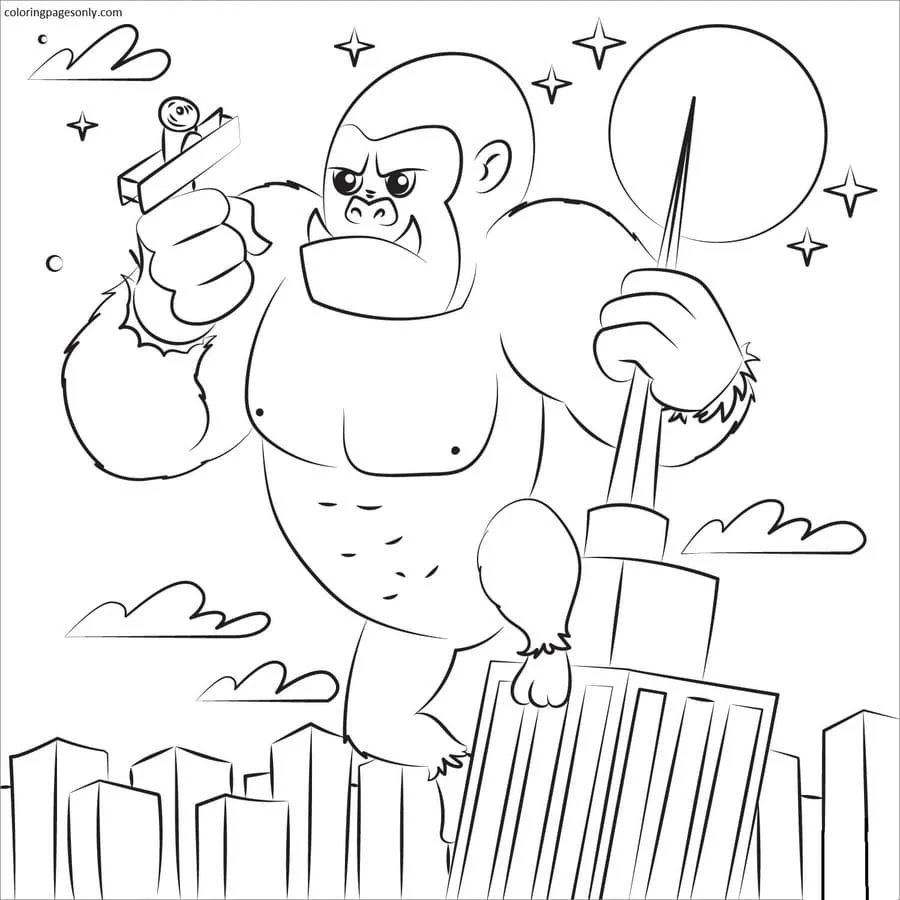 Godzilla and Kong Coloring Pages