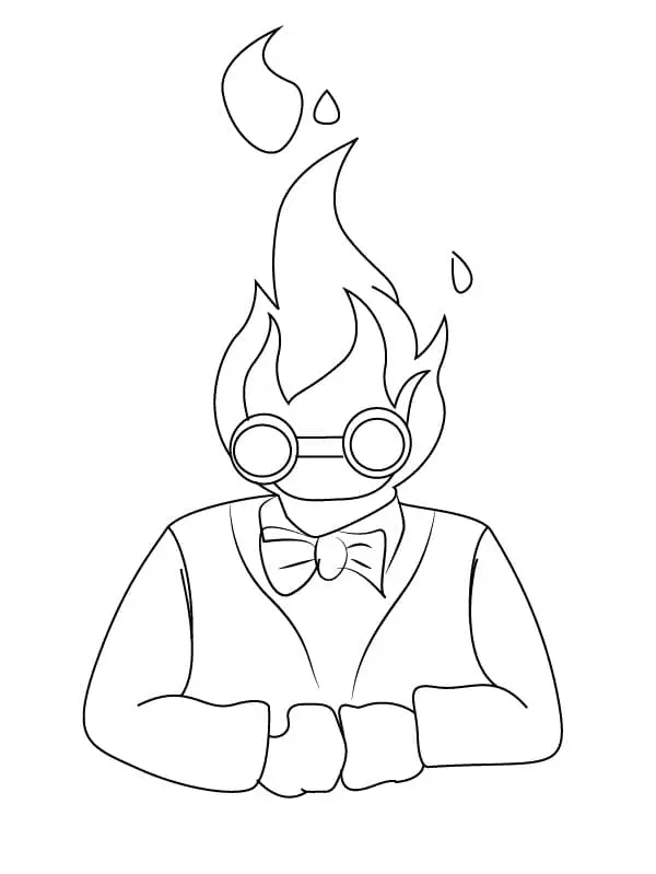 Grillby Undertale Para Colorear