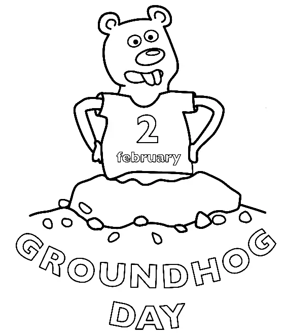 Groundhog Day Coloring Pages