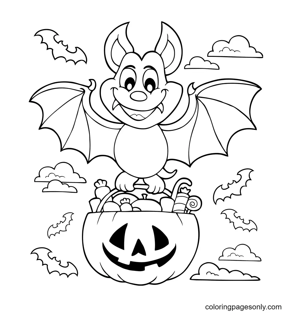 Halloween Bats Coloring Pages 12