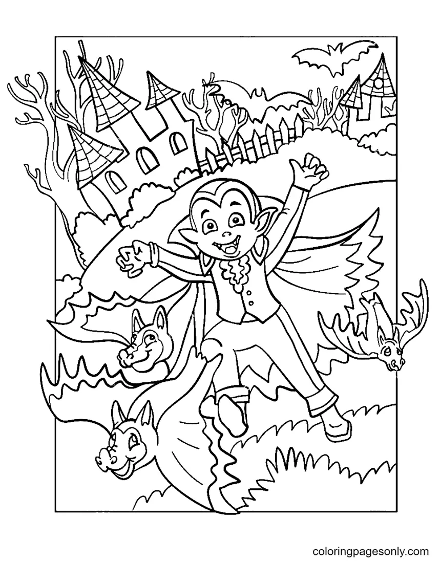 Desenhos de Morcegos de Halloween Para Colorir 51