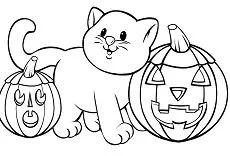 Halloween Cats Coloring Pages 13