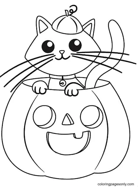 Halloween Cats Coloring Pages 17