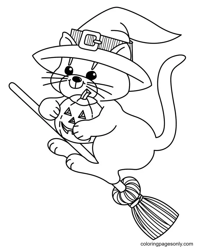 Halloween Cats Coloring Pages 28