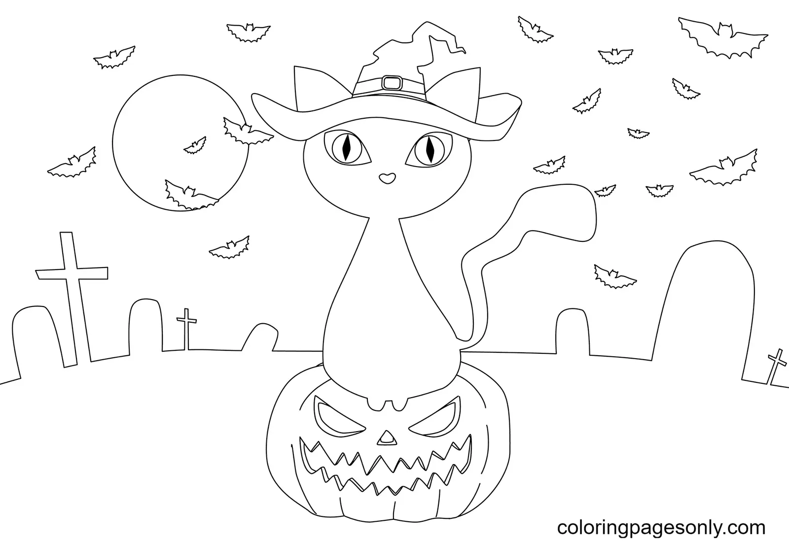 Halloween Cats Coloring Pages 40