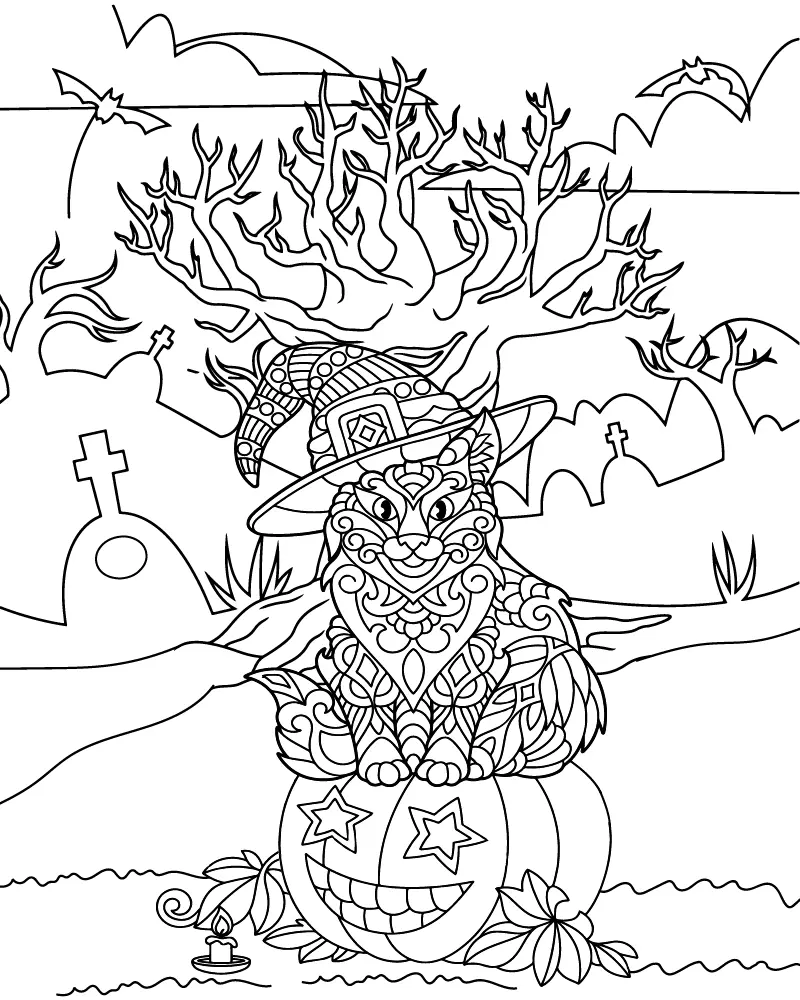 Halloween for Adults Coloring pages 5