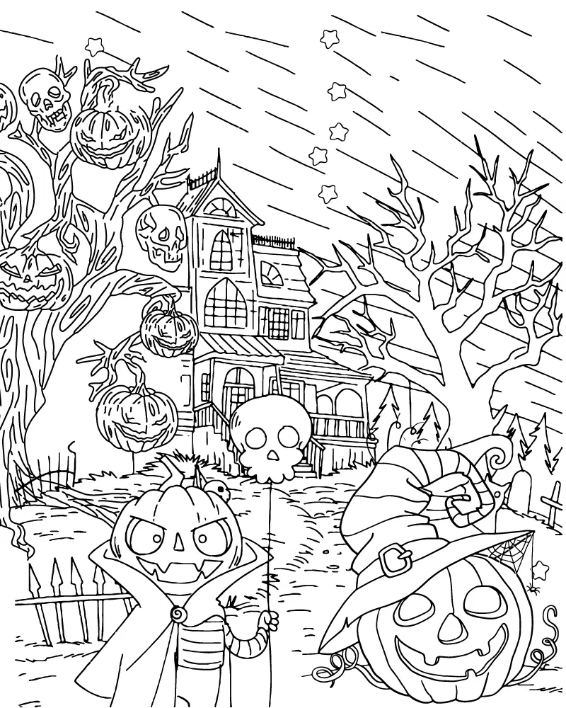 Halloween for Adults Coloring pages 7