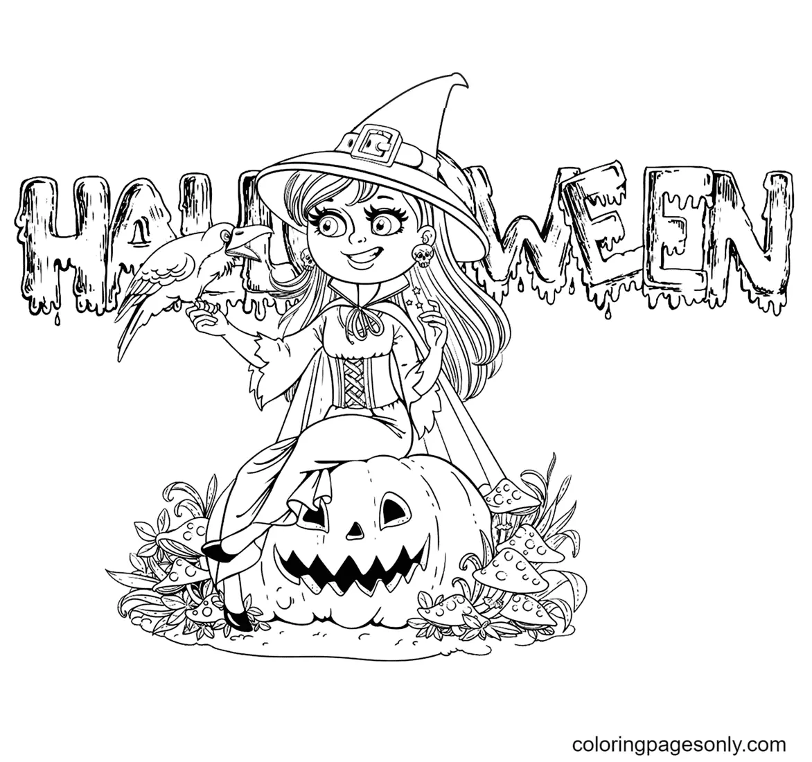 Brujas Halloween Para Colorear 57